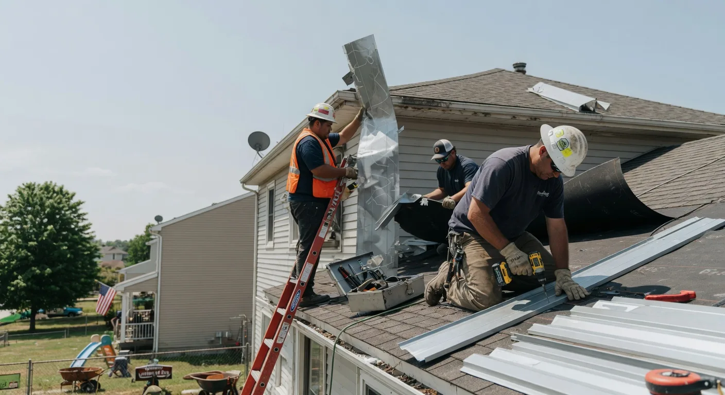 Storm Damage Metal Roof Repair in North Fairfield, OH